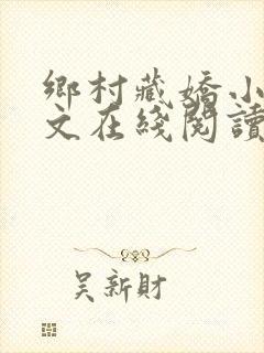 乡村藏娇小说全文在线阅读