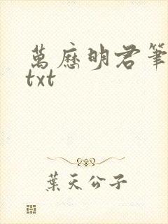 万历明君笔趣阁txt