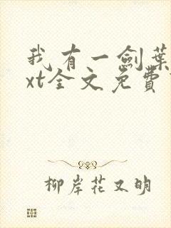 我有一剑叶观txt全文免费下载