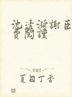 沈清漪谢臣宁免费阅读封面