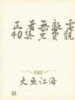 正者无敌电视剧40集免费观看