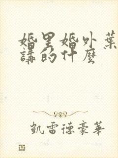 婚里婚外叶晓井讲的什么