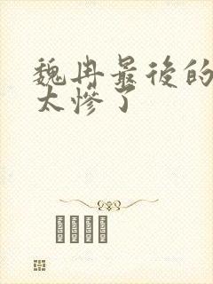 魏冉最后的结局太惨了