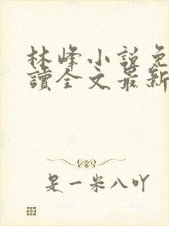 林峰小说免费阅读全文最新章节封面