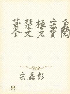 萧楚桓宋鸢小说全文免费阅读封面