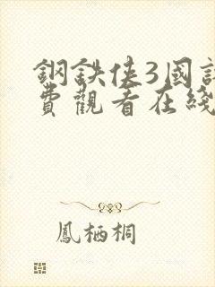 钢铁侠3国语免费观看在线高清完整版