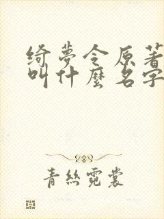 绮梦令原著小说叫什么名字