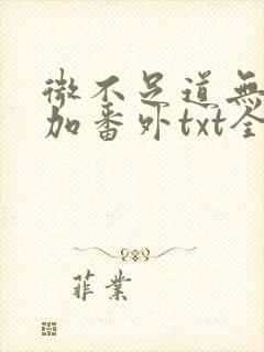 微不足道无删减加番外txt全文免费阅