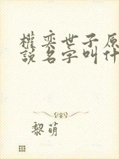 权奕世子原著小说名字叫什么