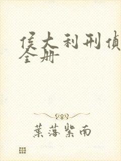 侯大利刑侦笔记全册