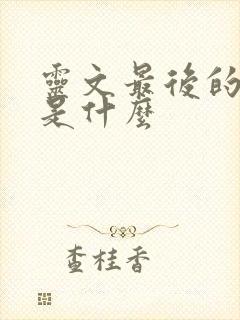 灵文最后的结局是什么