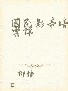 国民影帝暗恋我栗锦