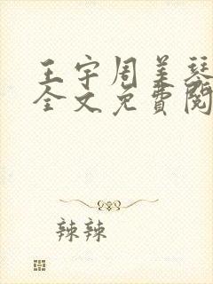王宇周美琴小说全文免费阅读最新章