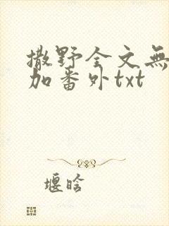 撒野全文无删减加番外txt