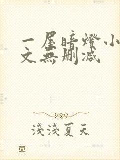 一屋暗灯小说原文无删减封面