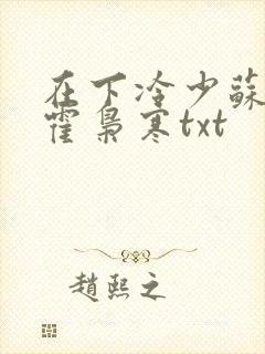 在下冷少苏婉,霍枭寒txt封面