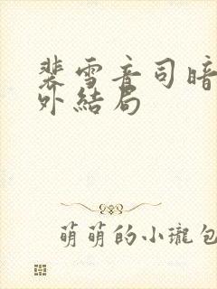 裴雪音司暗珩番外结局