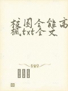 校园全能高手季枫txt全文