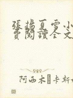 张扬夏雪小说免费阅读全文