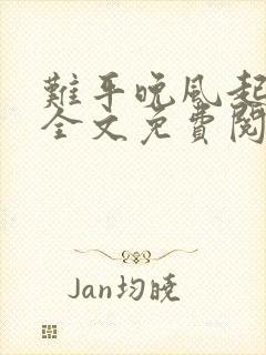难平晚风起小说全文免费阅读封面
