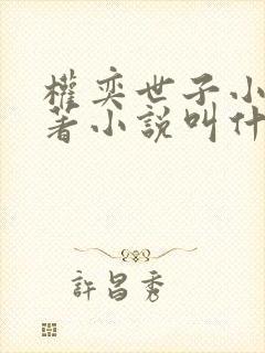 权奕世子小说原著小说叫什么名字啊