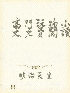 高门玩物小说全文免费阅读笔趣阁封面