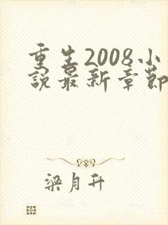 重生2008小说最新章节免费阅读全文