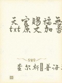 天官赐福无删减txt原文加番外