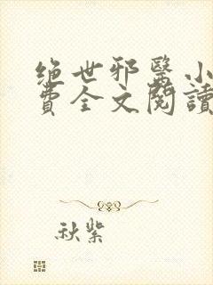 绝世邪医小说免费全文阅读封面
