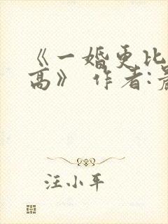 《一婚更比一婚高》 作者:晨雾的光