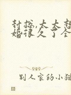 封总,太太想离婚很久了全文免费阅读封面