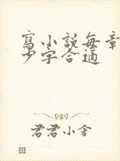 写小说每章节多少字合适封面