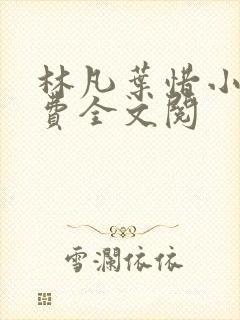 林凡叶惜小说免费全文阅封面