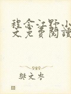 程念江野小说全文免费阅读