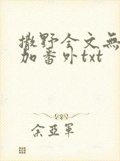撒野全文无删减加番外txt