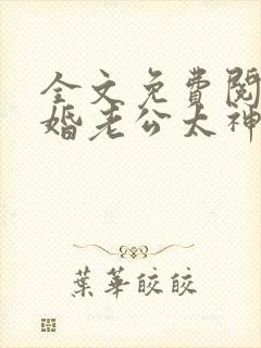 全文免费阅读隐婚老公太神秘封面
