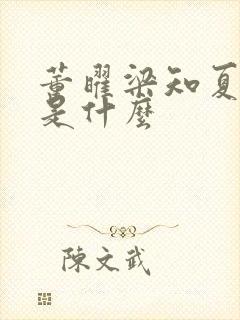 董曜梁知夏结局是什么