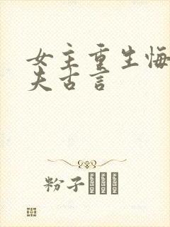 女主重生悔悟宠夫古言封面