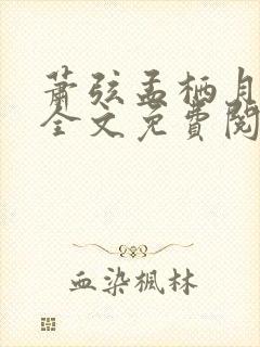 萧弦孟栖月小说全文免费阅读