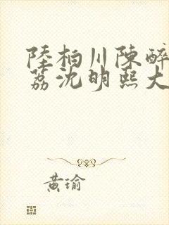 陆柏川陈醉许佳荔沈明熙大结局