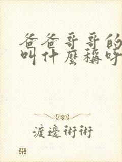 爸爸哥哥的老婆叫什么称呼