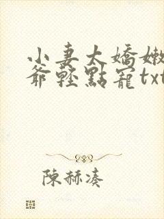 小妻太娇嫩,枭爷轻点宠txt下载