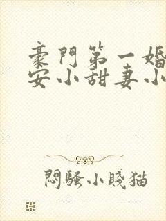 豪门第一婚:吻安小甜妻小说