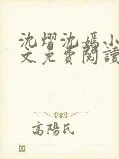 沈熠沈嫣小说全文免费阅读