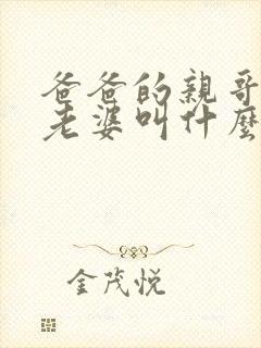 爸爸的亲哥哥的老婆叫什么称呼