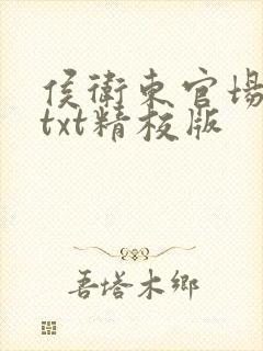 侯卫东官场笔记txt精校版