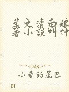 叶文清白娘子原著小说叫什么名字
