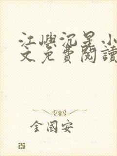 江屿沉星小说全文免费阅读