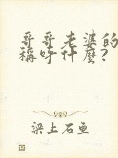 哥哥老婆的弟弟称呼什么?