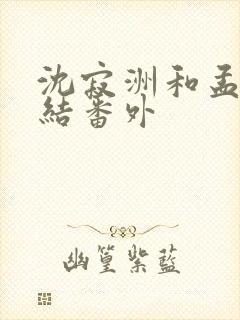 沈寂洲和孟姣完结番外